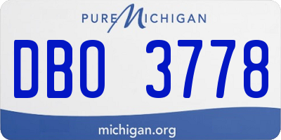MI license plate DBO3778