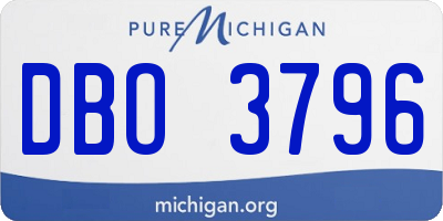 MI license plate DBO3796