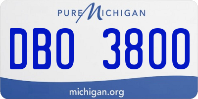 MI license plate DBO3800