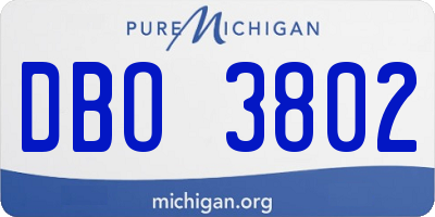 MI license plate DBO3802