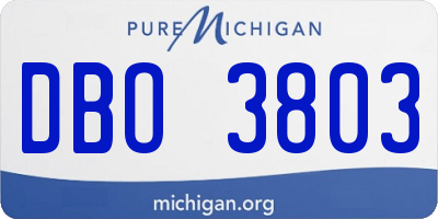 MI license plate DBO3803