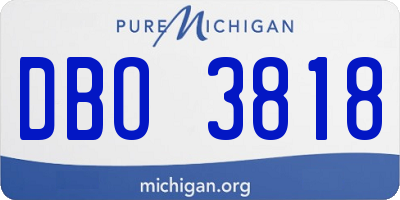 MI license plate DBO3818