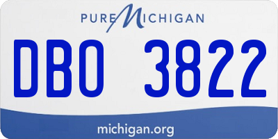 MI license plate DBO3822