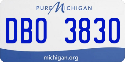 MI license plate DBO3830