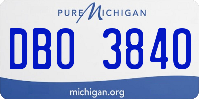 MI license plate DBO3840