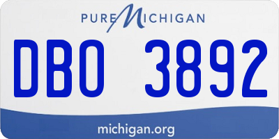 MI license plate DBO3892
