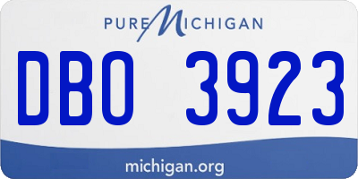 MI license plate DBO3923