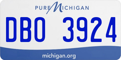 MI license plate DBO3924