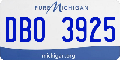 MI license plate DBO3925