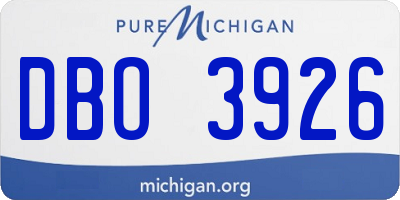 MI license plate DBO3926
