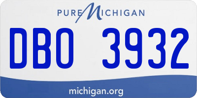 MI license plate DBO3932