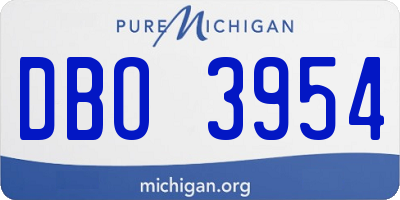 MI license plate DBO3954