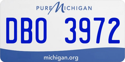 MI license plate DBO3972