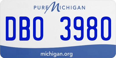 MI license plate DBO3980