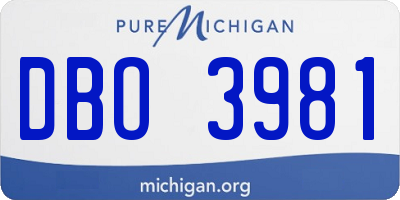 MI license plate DBO3981