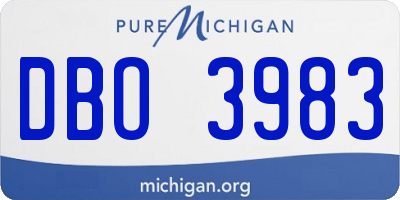 MI license plate DBO3983