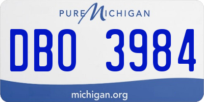MI license plate DBO3984