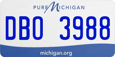MI license plate DBO3988