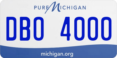 MI license plate DBO4000