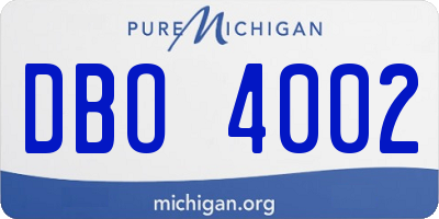 MI license plate DBO4002
