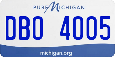 MI license plate DBO4005