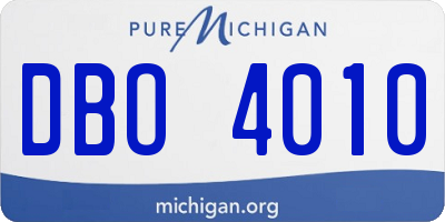 MI license plate DBO4010