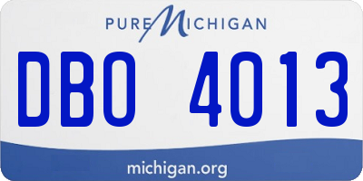 MI license plate DBO4013