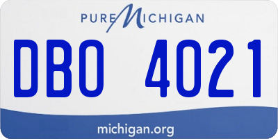 MI license plate DBO4021