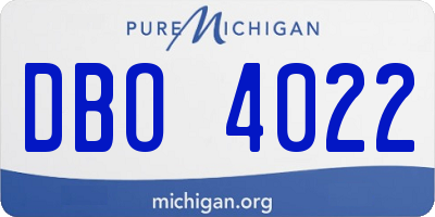 MI license plate DBO4022