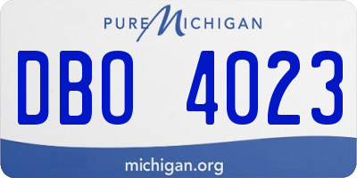 MI license plate DBO4023