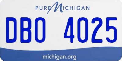 MI license plate DBO4025