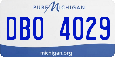 MI license plate DBO4029