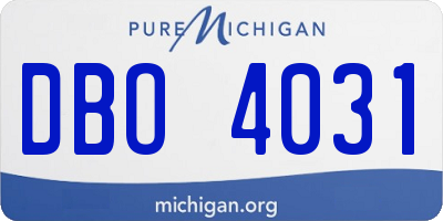 MI license plate DBO4031