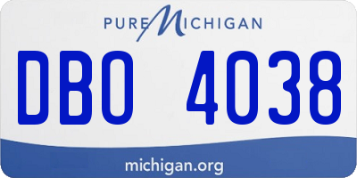 MI license plate DBO4038