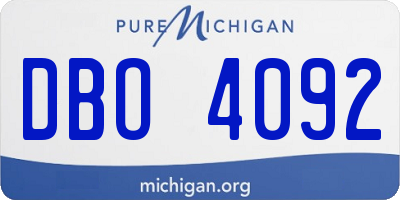 MI license plate DBO4092