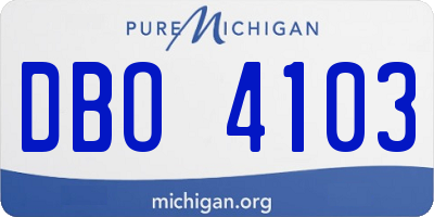 MI license plate DBO4103
