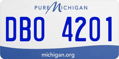 MI license plate DBO4201