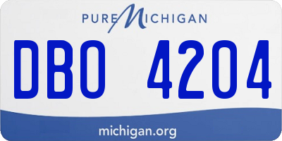 MI license plate DBO4204