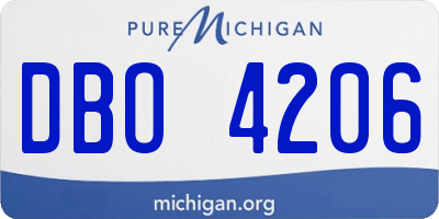 MI license plate DBO4206