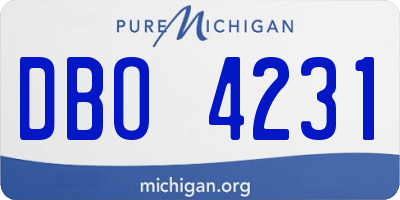 MI license plate DBO4231