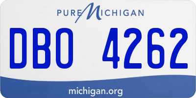 MI license plate DBO4262