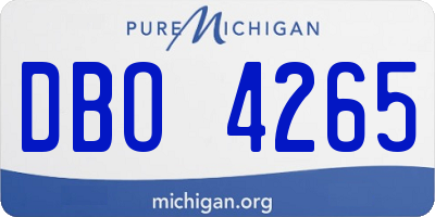 MI license plate DBO4265