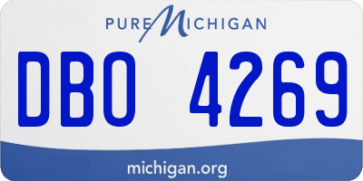 MI license plate DBO4269