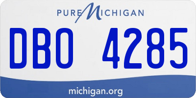 MI license plate DBO4285