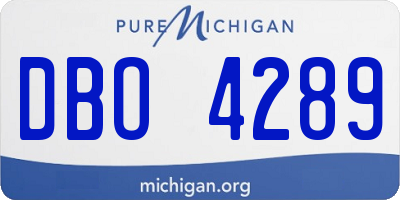 MI license plate DBO4289