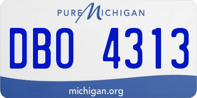 MI license plate DBO4313