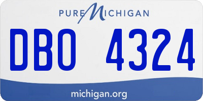 MI license plate DBO4324