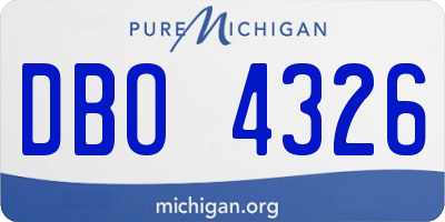 MI license plate DBO4326
