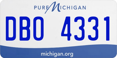 MI license plate DBO4331