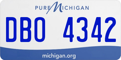 MI license plate DBO4342